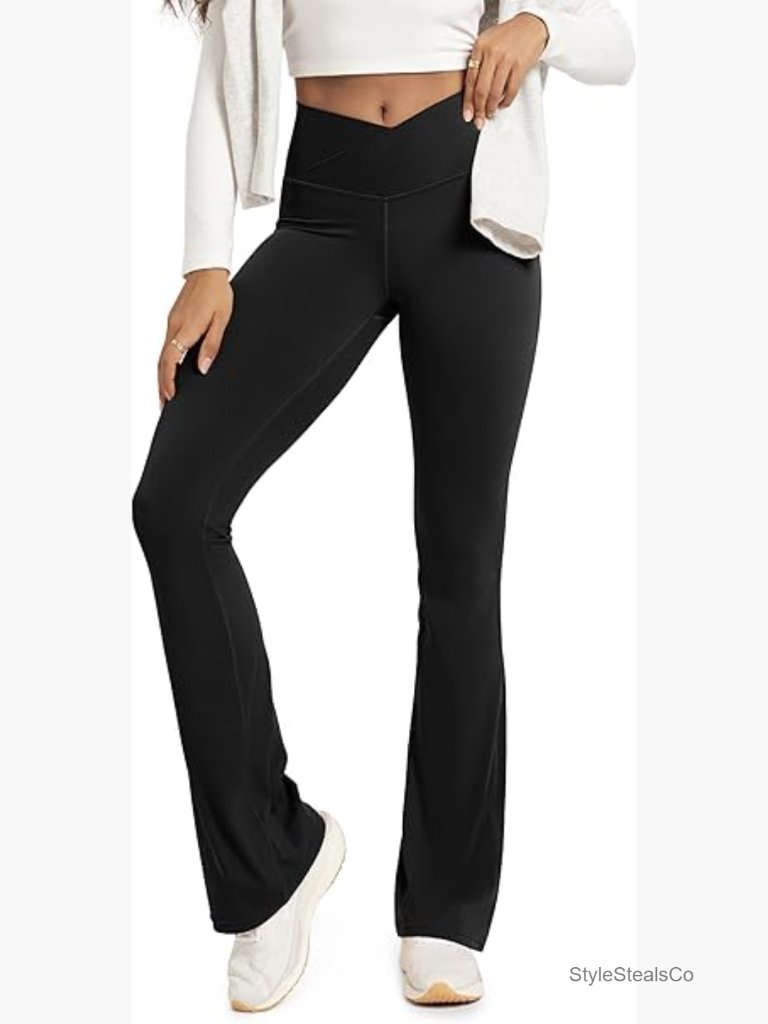 High Waist Bootcut Yoga Pants, 32" Inseam, Soft Fabric, Back Pocket